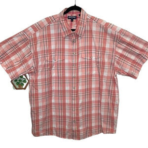 Panhandle Pearl snap short sleeve button up shirt orange